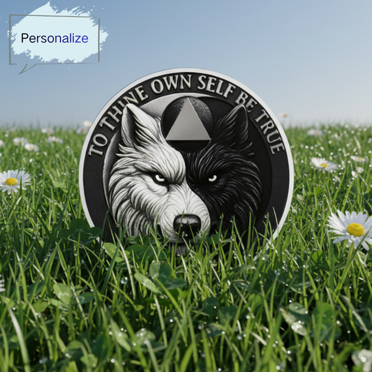 Personalized Balance Wolf Sobriety Coin mysite