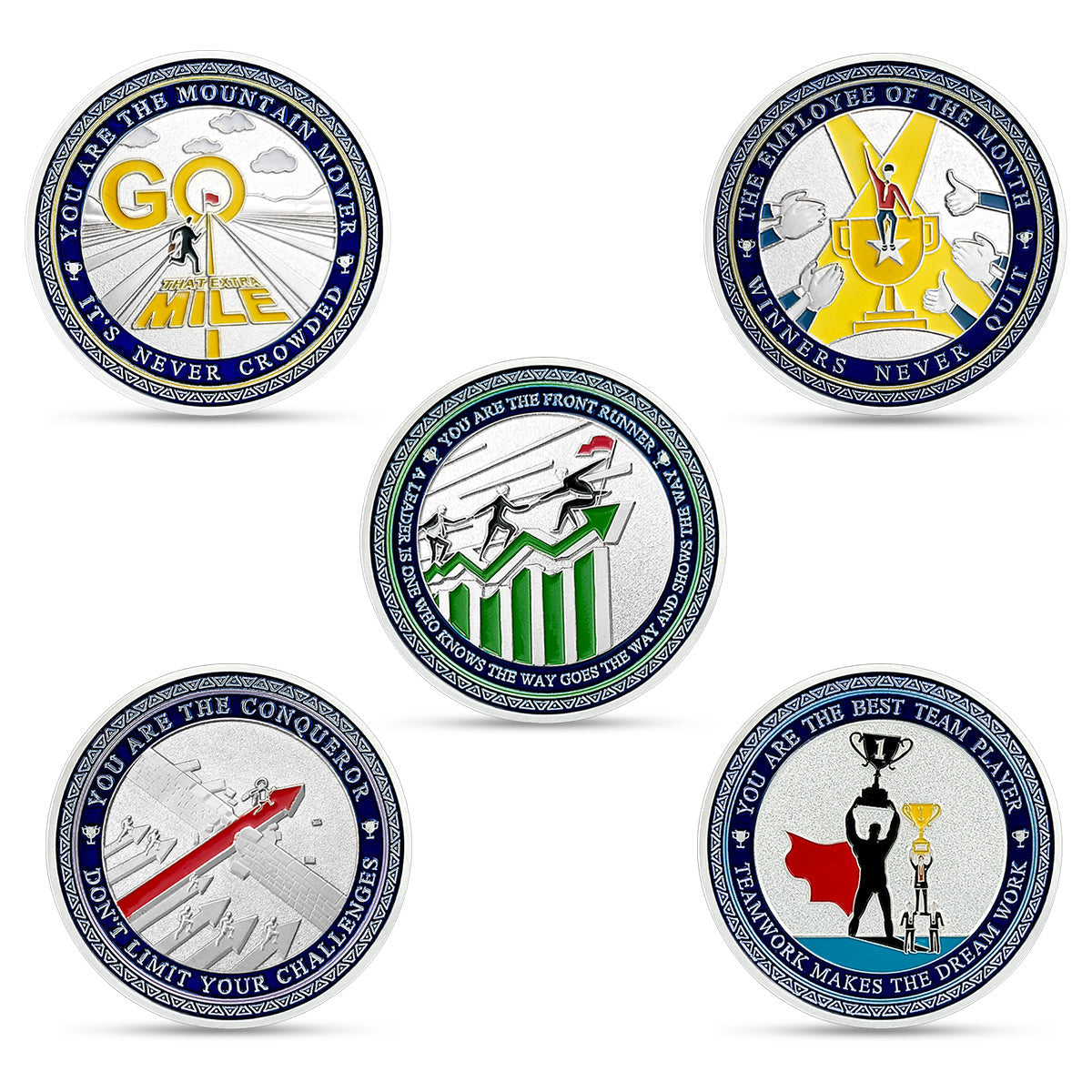 5 Pcs Bundle Employee Appreciation Challenge Coin Gifts Inspirational Set mysite