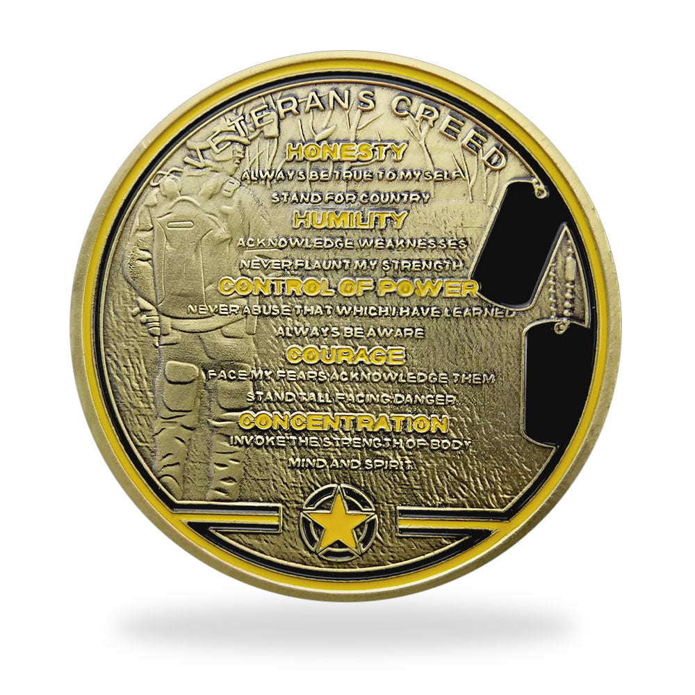 Military Challenge Coin Veteran Glory Creed Thank You Gift-AtSKnSK mysite