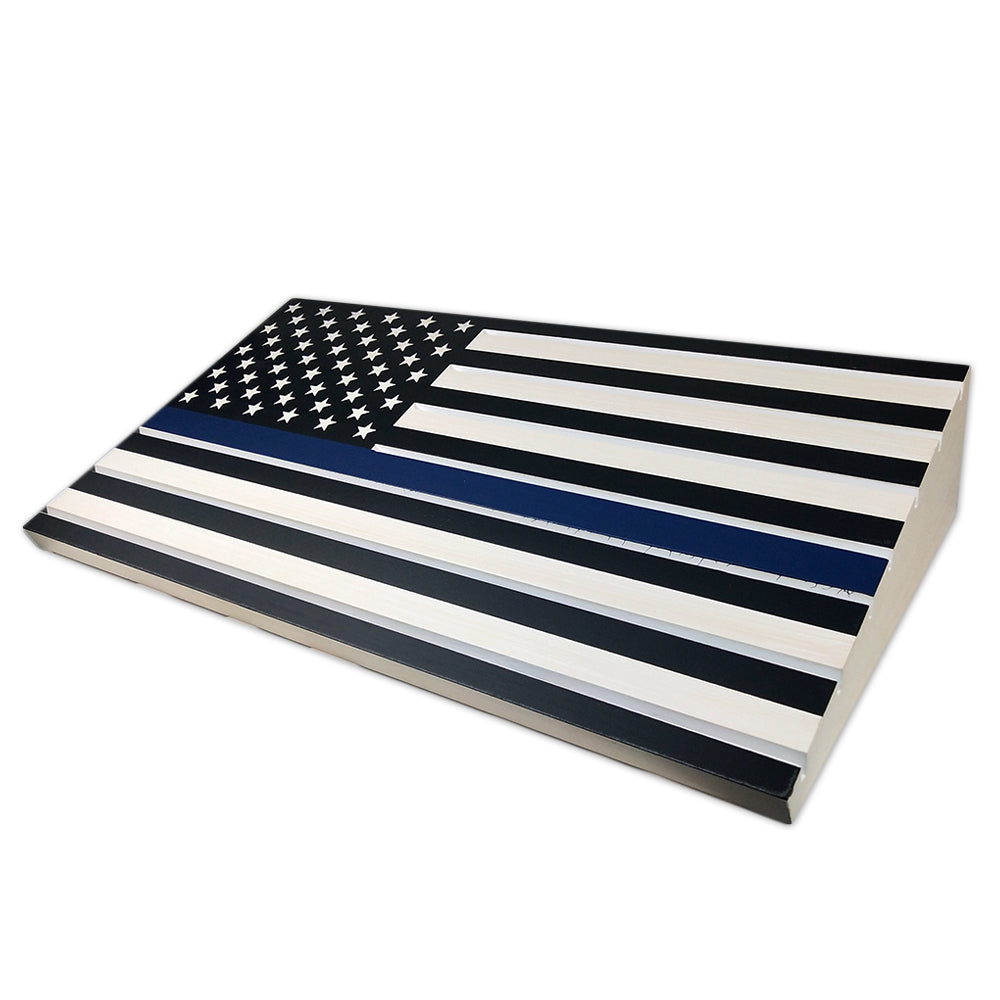 Thin Blue Line/ Stars and Stripes Engraving Challenge Coin Display mysite