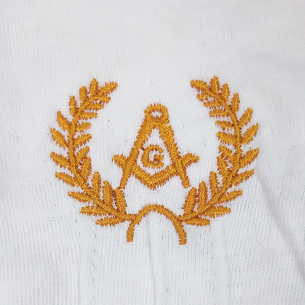 Masonic Yellow Square & Compass White Gloves mysite