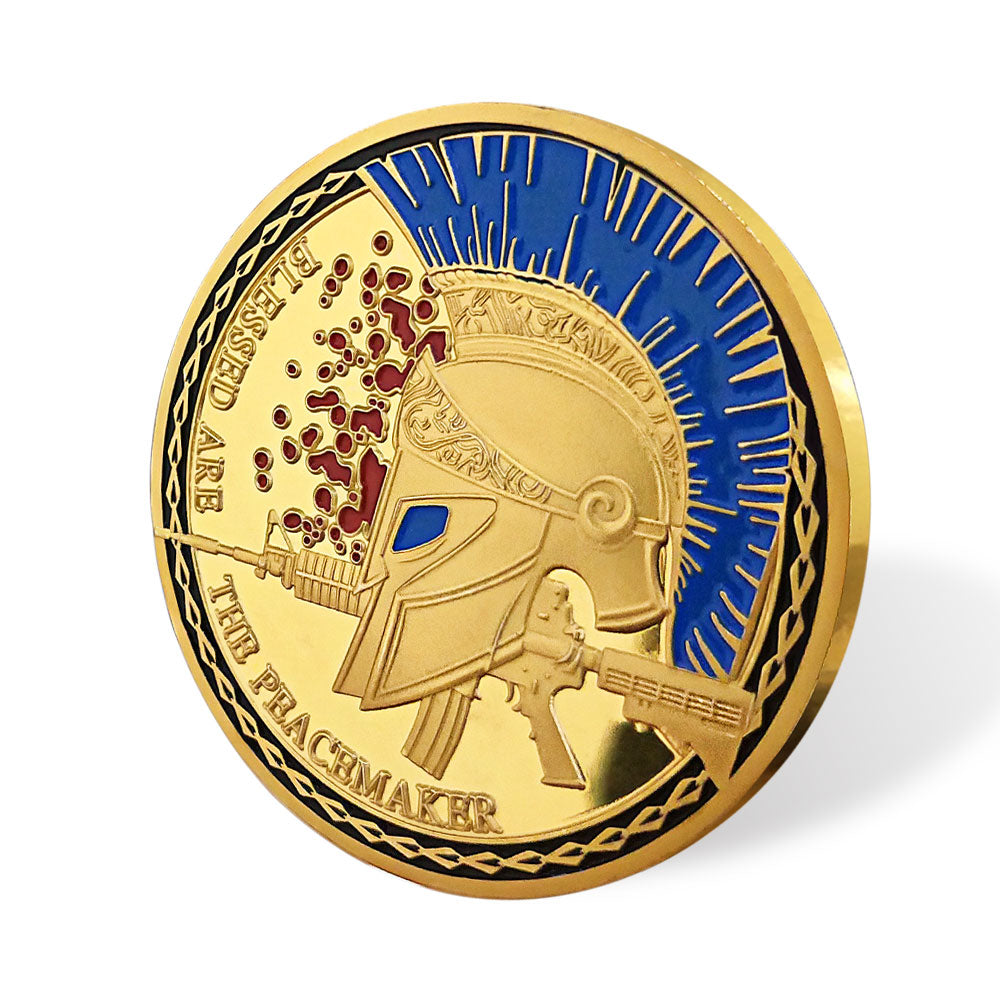 5 Pcs Spartan Helmets Thin Blue Line Police Challenge Coins Gift Set mysite