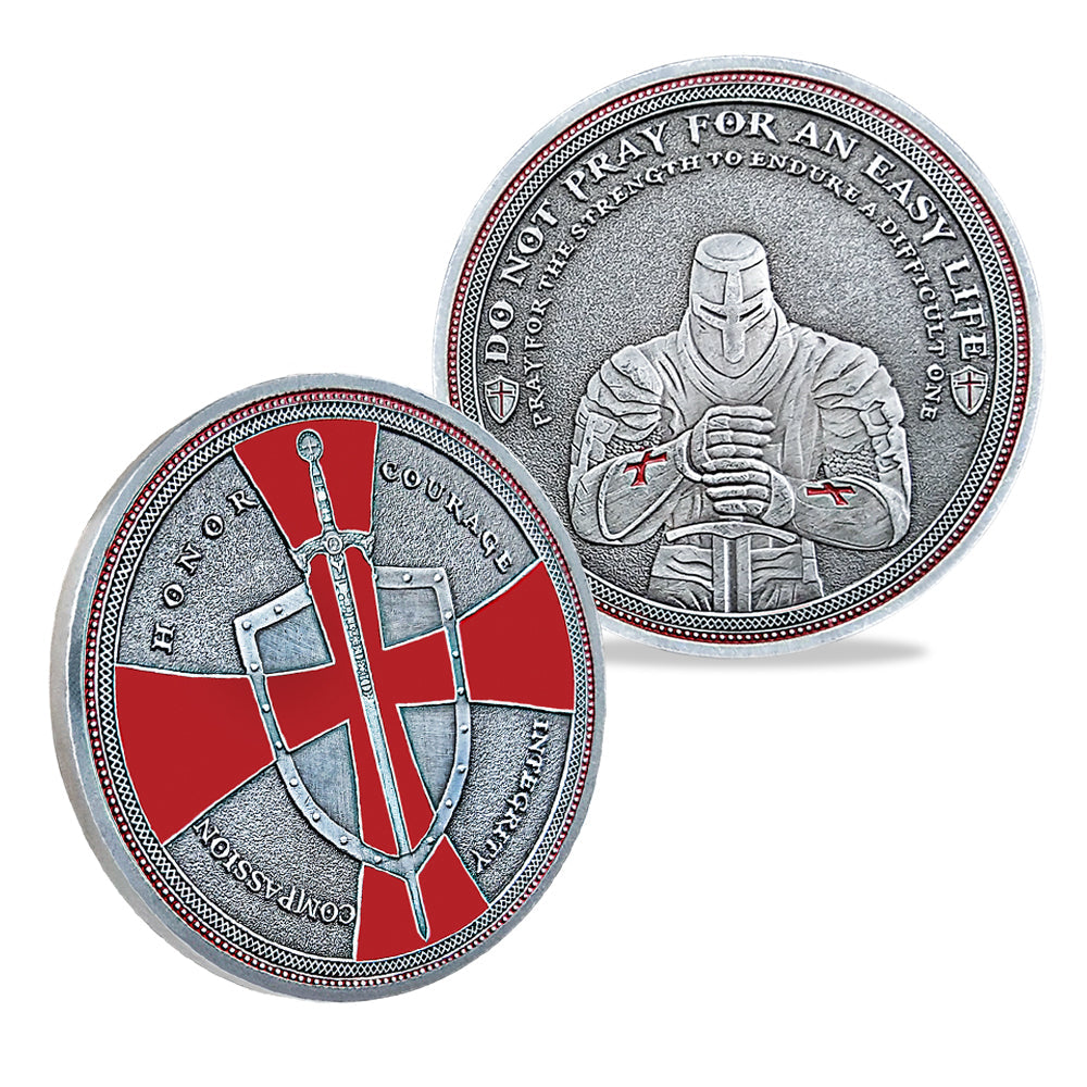 5 Pcs Knight Templar Crusader Life Creed Token Challenge Coin Gift Set mysite