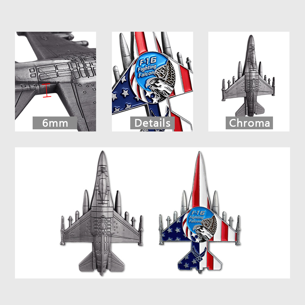 3 Pcs Bundle US Air Force Fighting Falcon Model Challenge Coin Gift Set mysite