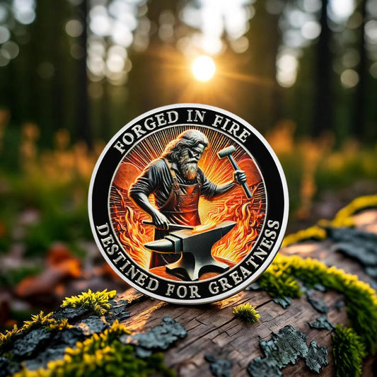 Blacksmith Hammering Forged in Fire Soberity Challenge Coin mysite