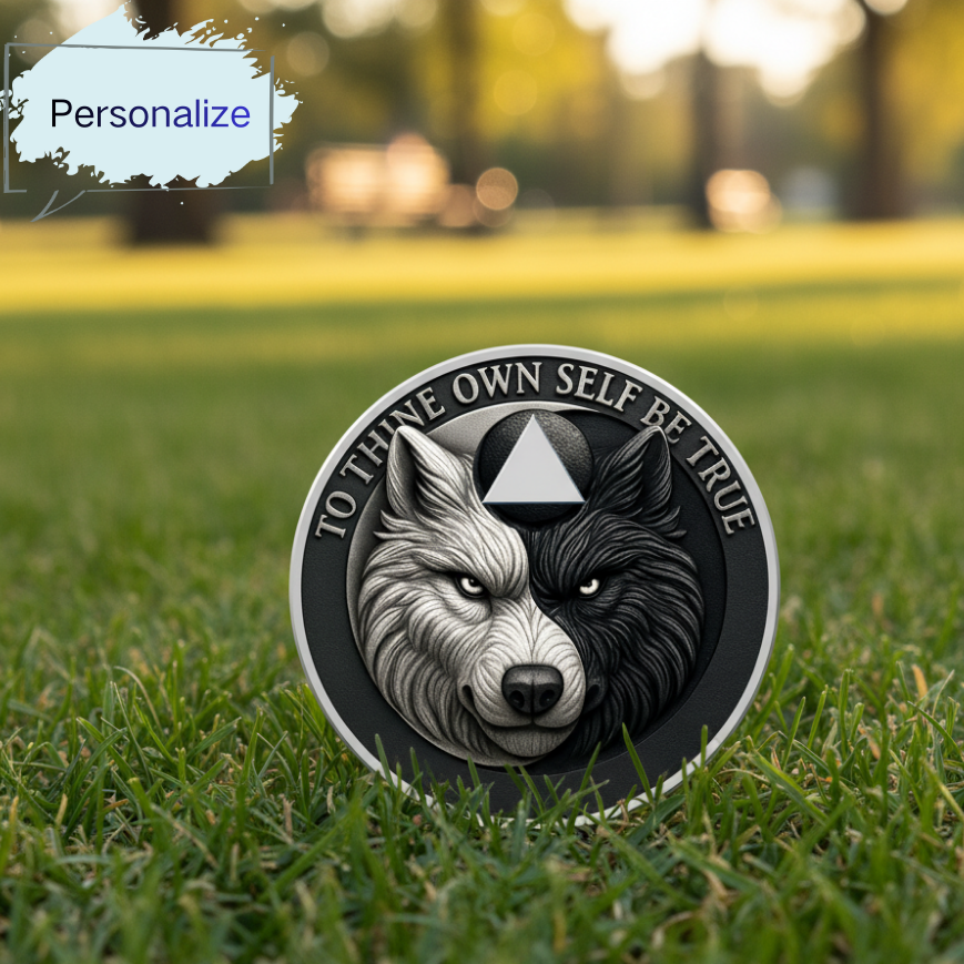 Personalized Balance Wolf Sobriety Coin mysite