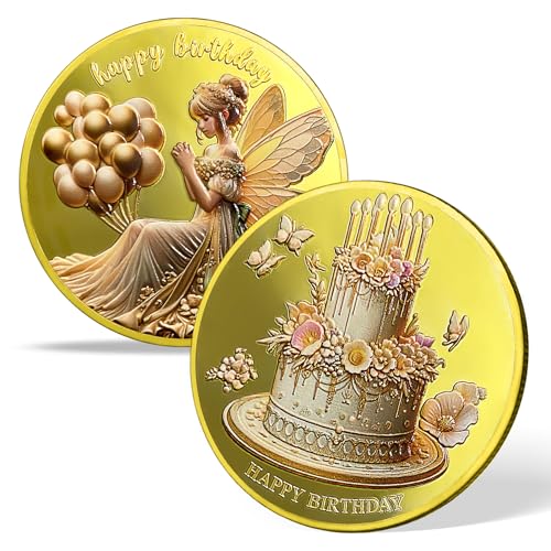 Antique Gold Fairy Angel Happy Birthday Coin mysite