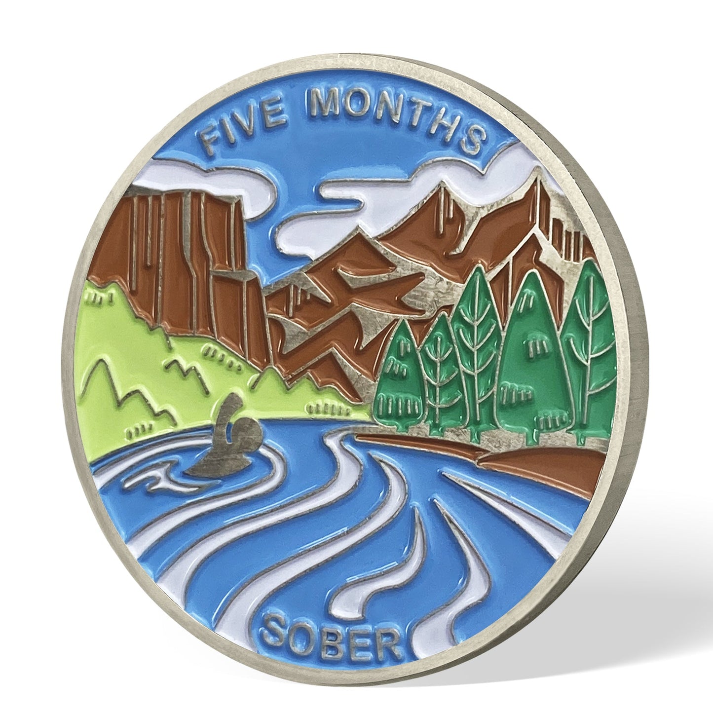 1 Month 1 Year Mountains and Highways Commemorative Gift Sobriety Coin mysite