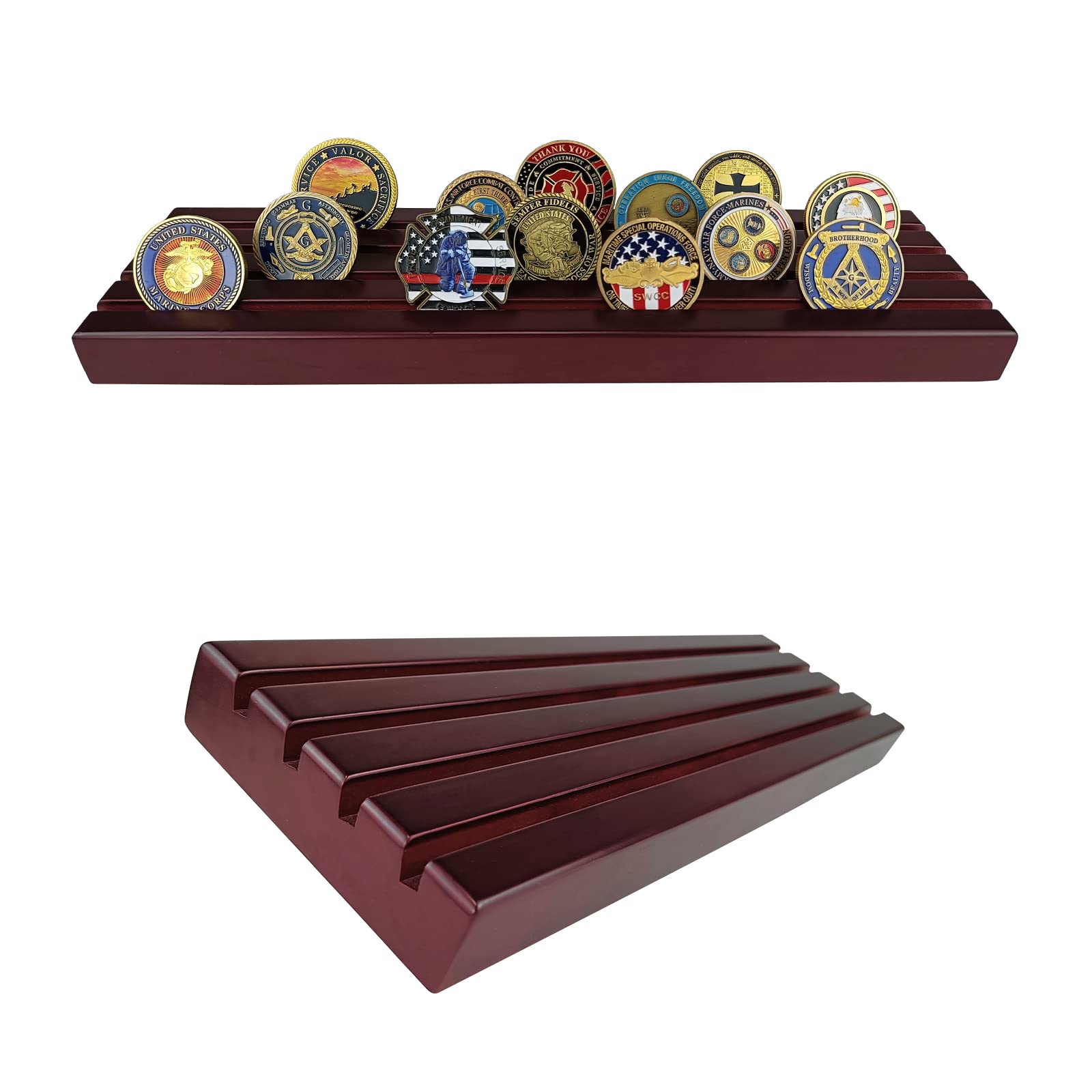 4 Row Coins Display Holder Solid Wood Coin Stand Holds 30 Coins mysite
