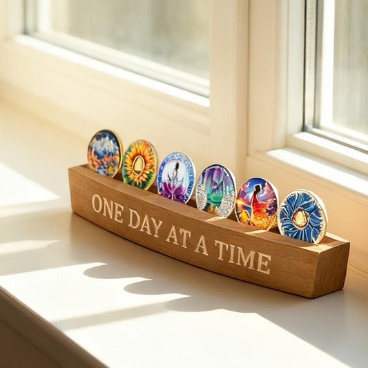 Bamboo Sobriety Coin Holder Display mysite