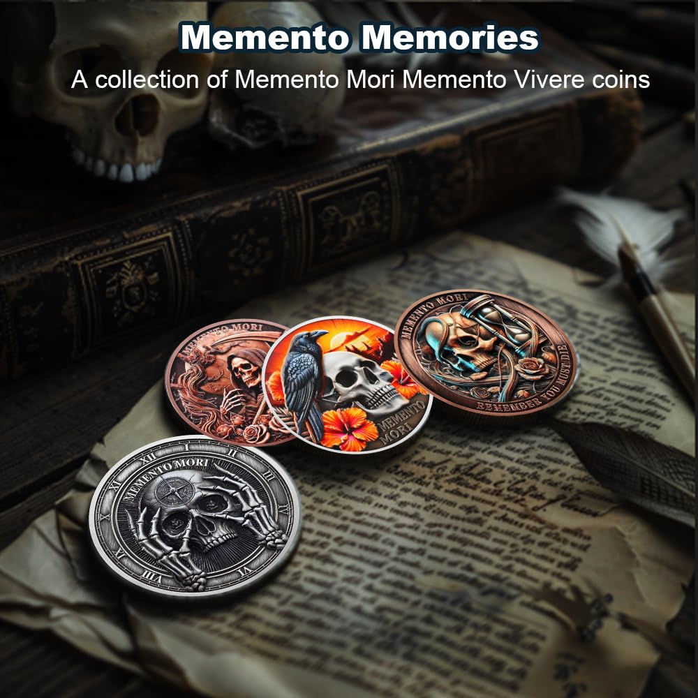 Stoic Reminder Memento Mori Coin Skull Challenge Coins mysite