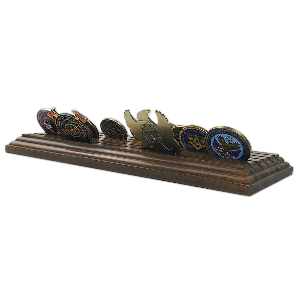 5 Rows Walnut Wooden Challenge Coin Display mysite
