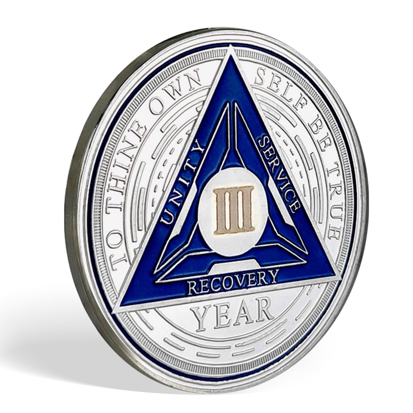Blue Triangle 1 to 6 Year Recovery Sobriety Coin AA Chip mysite