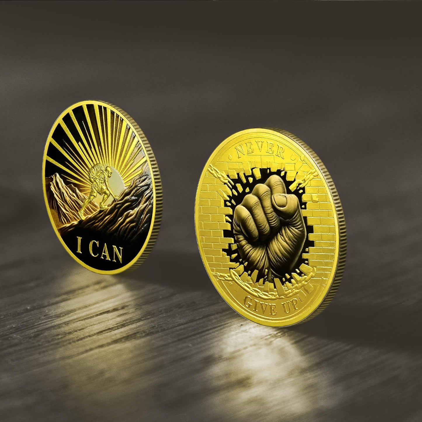 Inspirational Never Give Up Encouragement Challenge Coins mysite