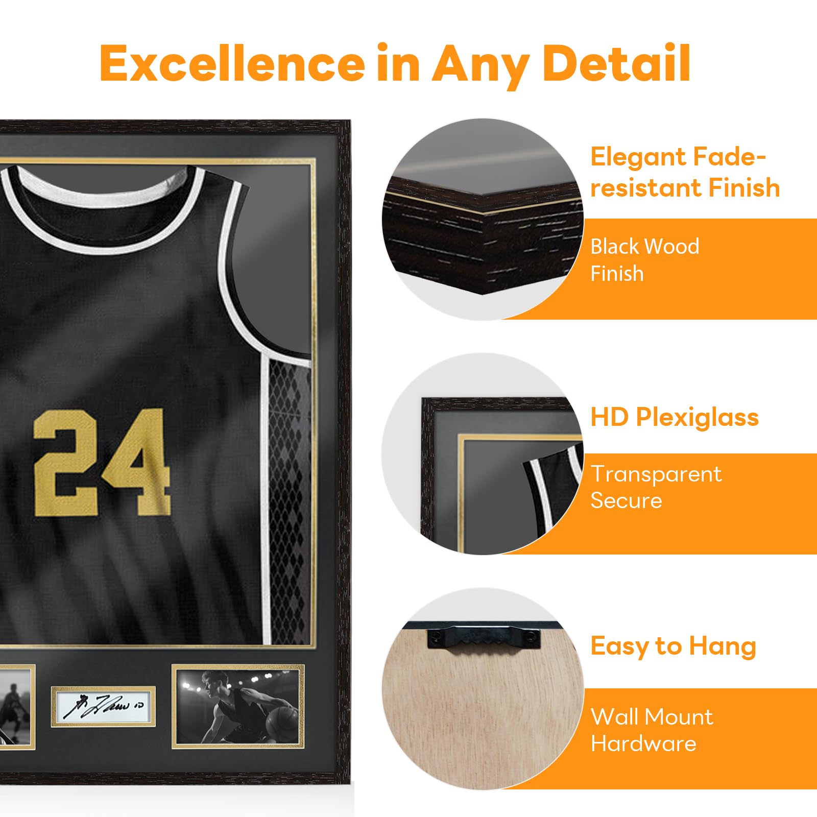98% UV Protection Acrylic Solid Wood Jersey Frame Display Case mysite