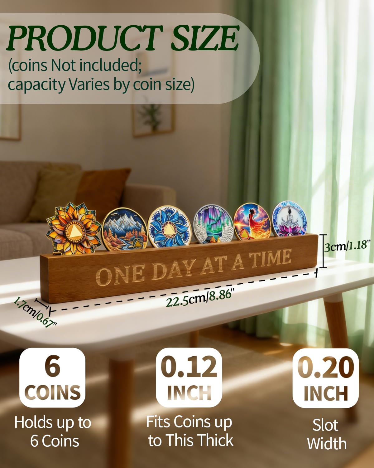 Bamboo Sobriety Coin Holder Display mysite