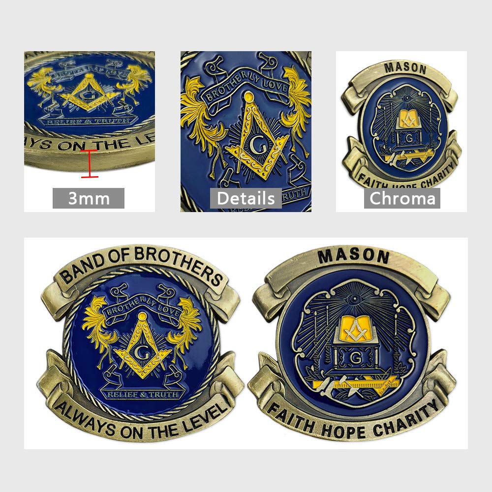 Masonic Coin Blue Lodge Master Mason Freemasonry Collectible Gift - Brotherly Love mysite