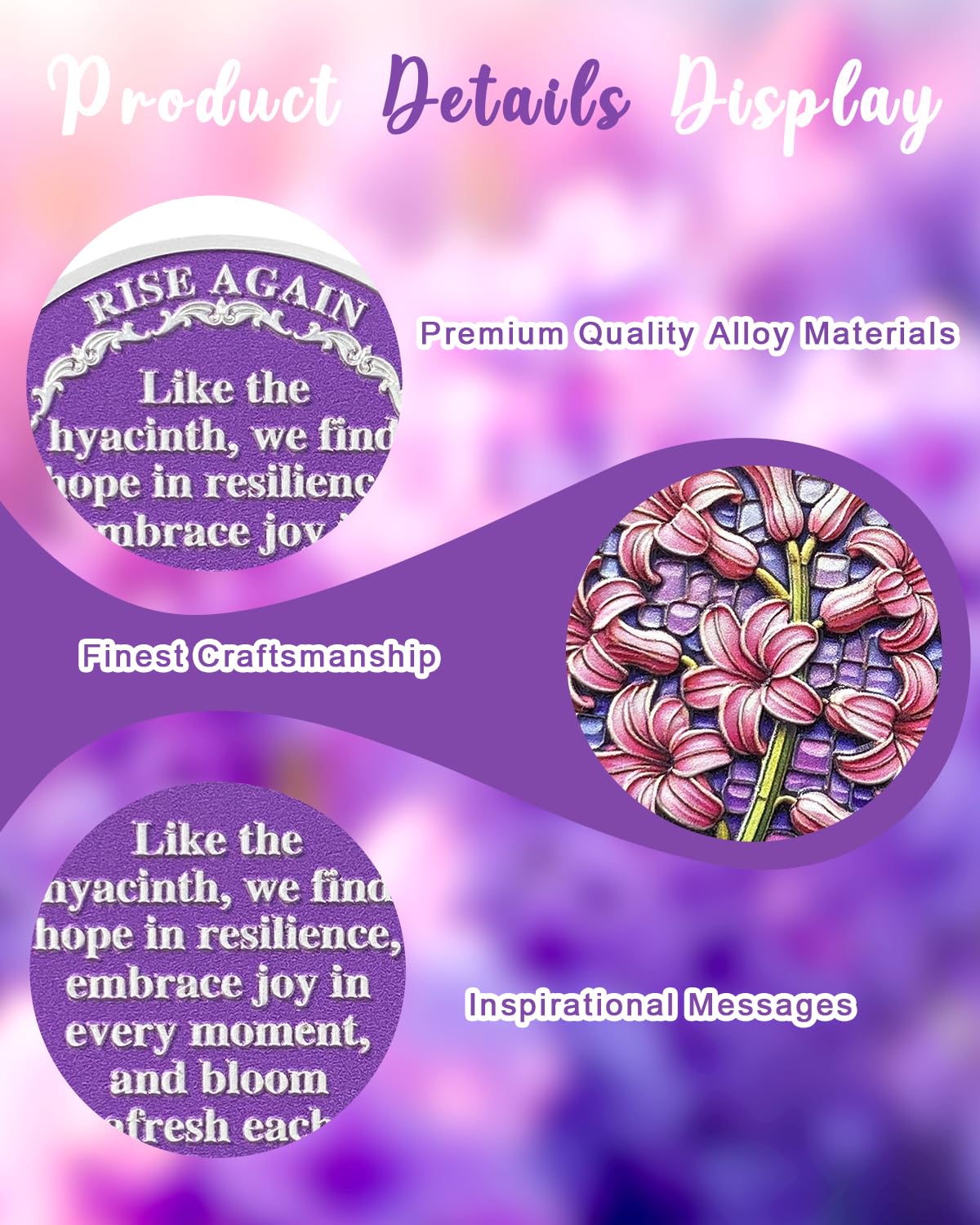 Hyacinth Sobriety Coin Non-Religious AA Chips Sober Coin Sobriety Gifts mysite