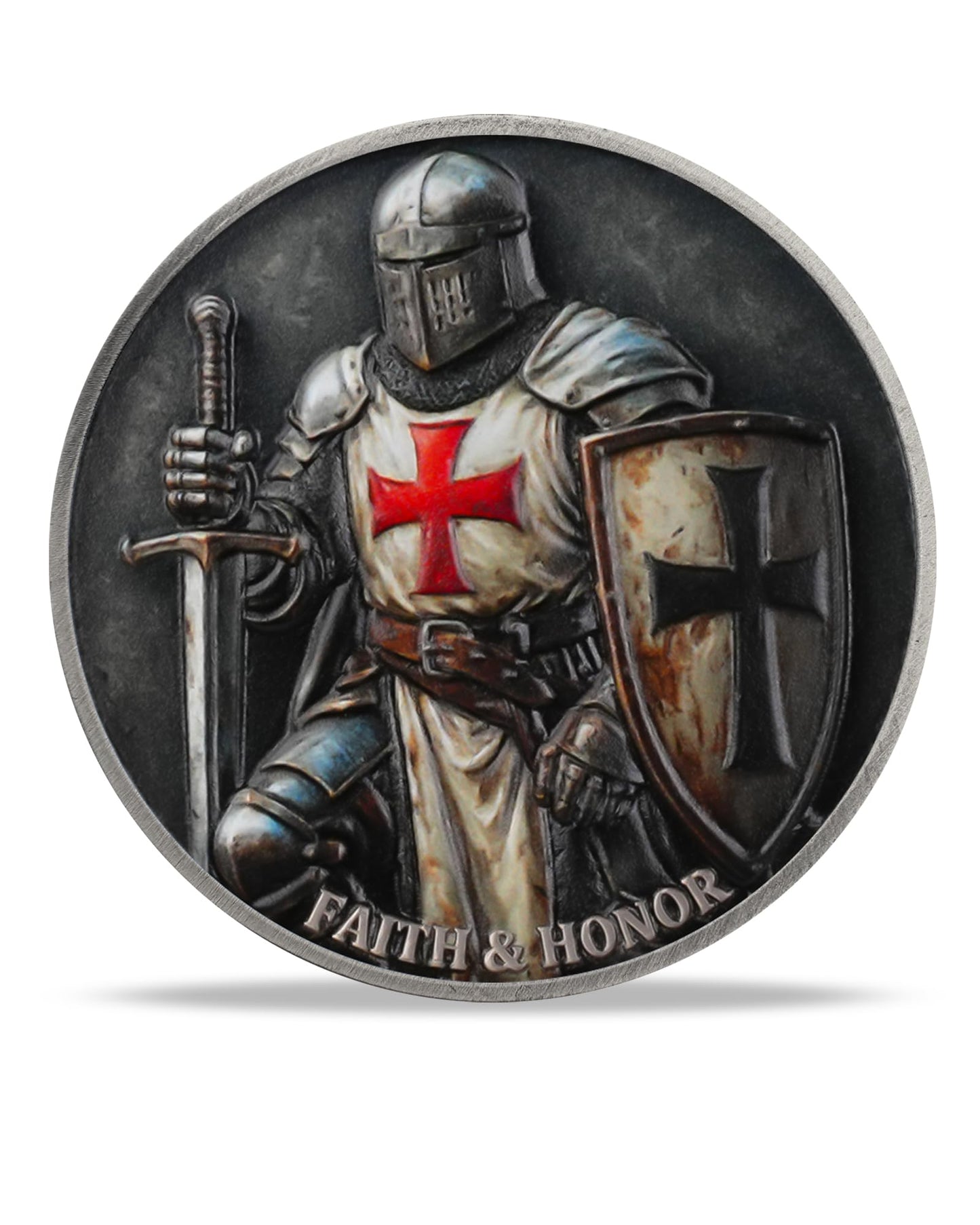 Knights Templar Challenge Coin with Red Cross mysite