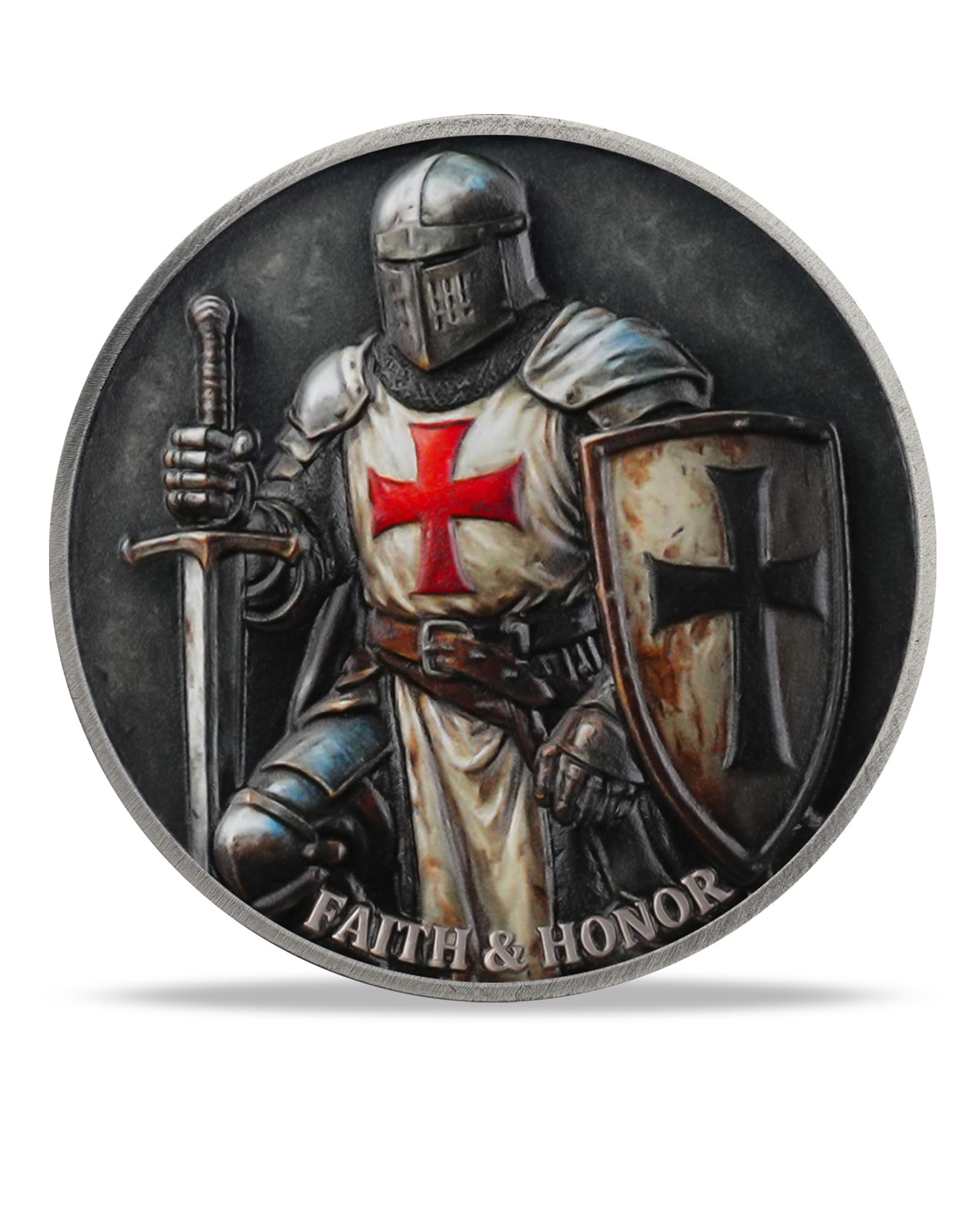 Knights Templar Challenge Coin with Red Cross mysite