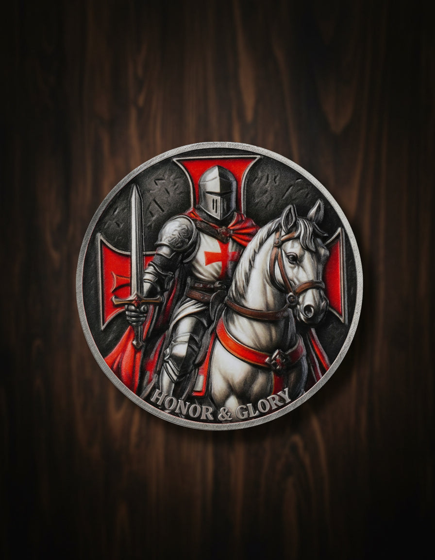 Knights Templar Challenge Coin with Red Cross mysite