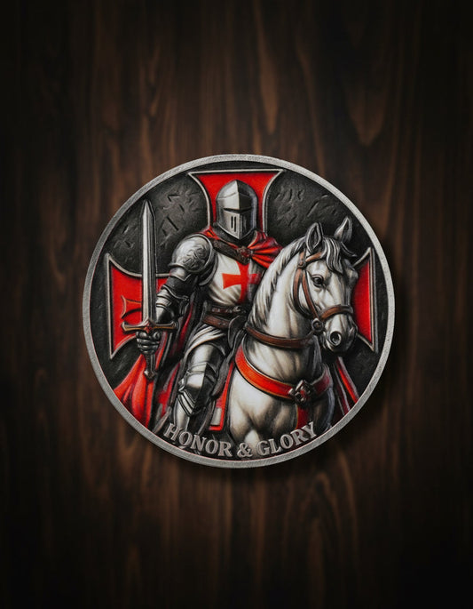 Knights Templar Challenge Coin with Red Cross mysite
