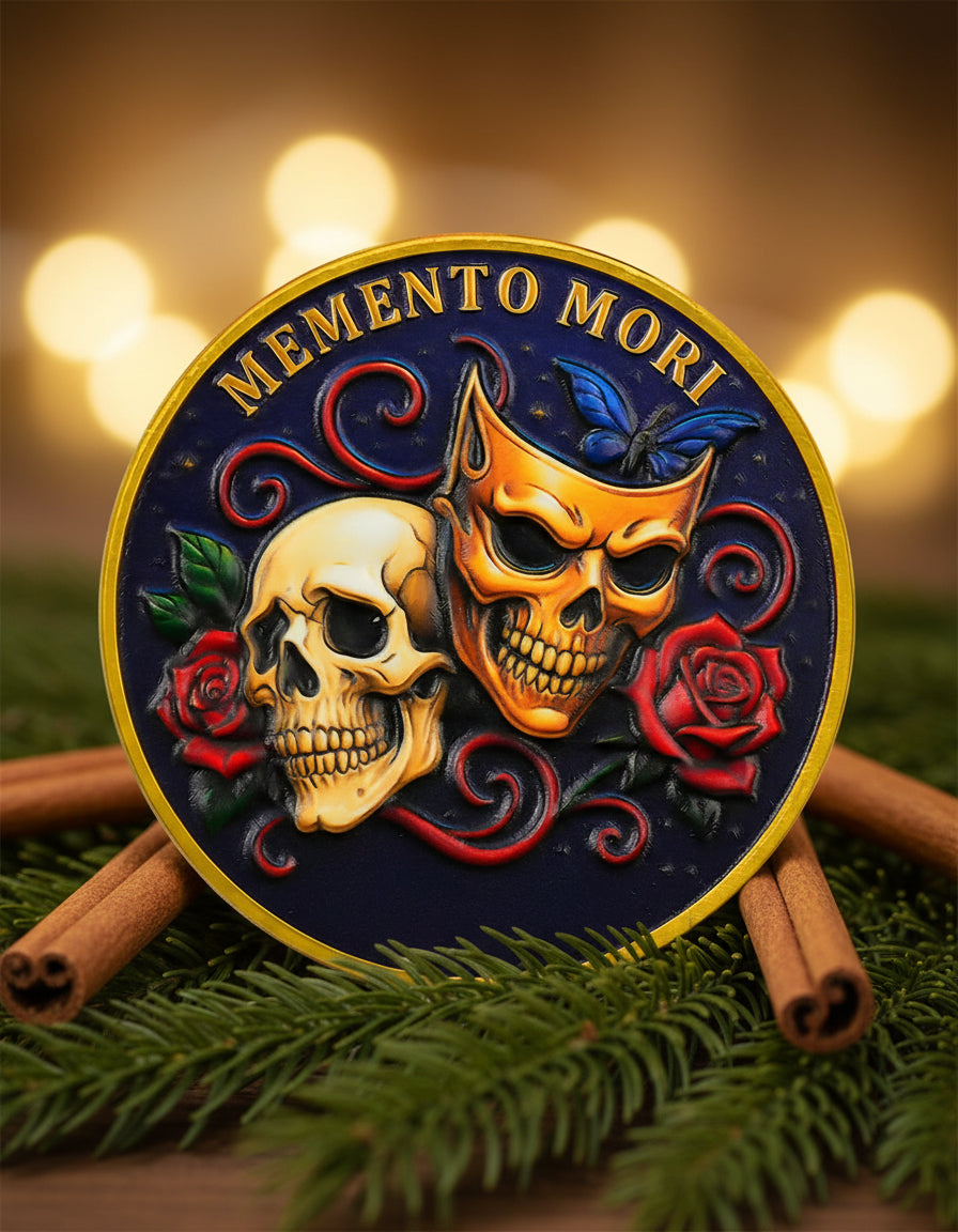 Memento Mori Challenge Coin Golden Masked Skull Coins mysite