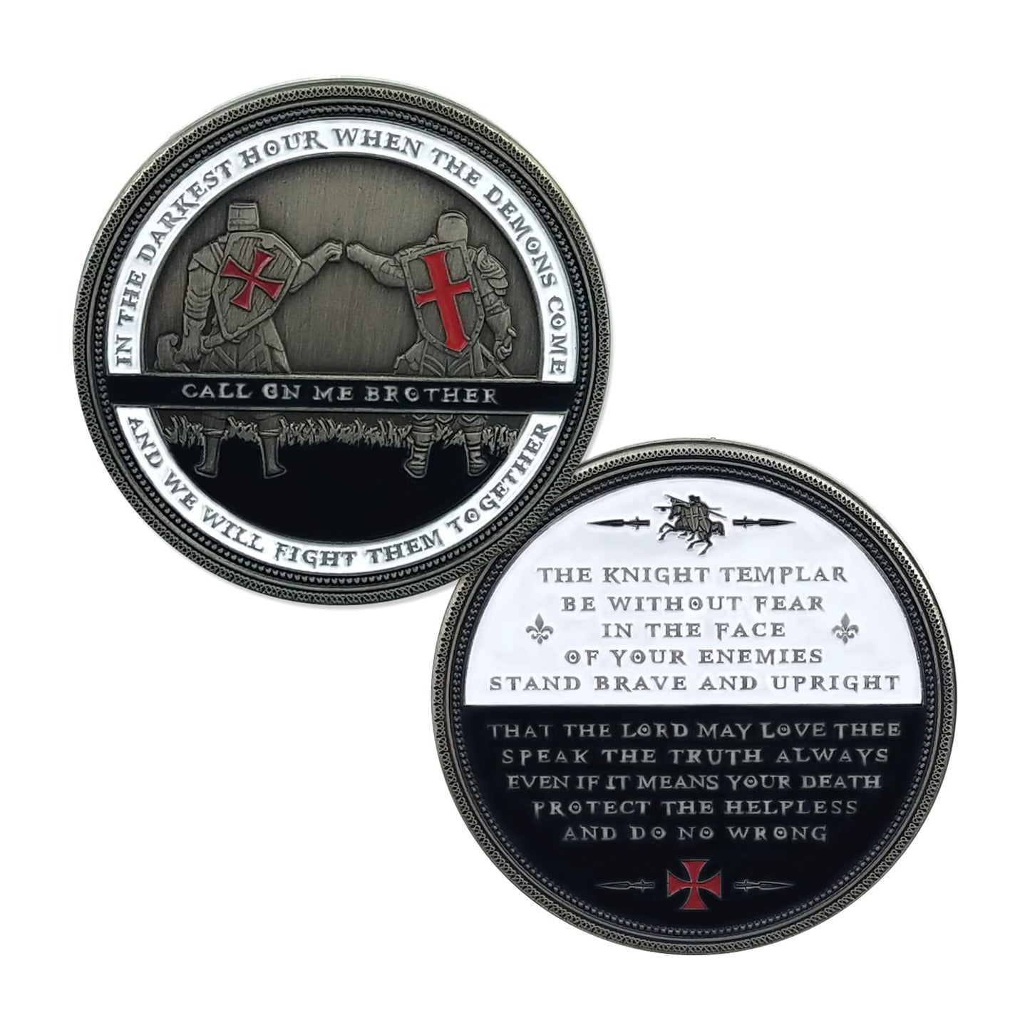 Knight Templar Call On Me Brother Religious Red Cross Challenge Coin mysite