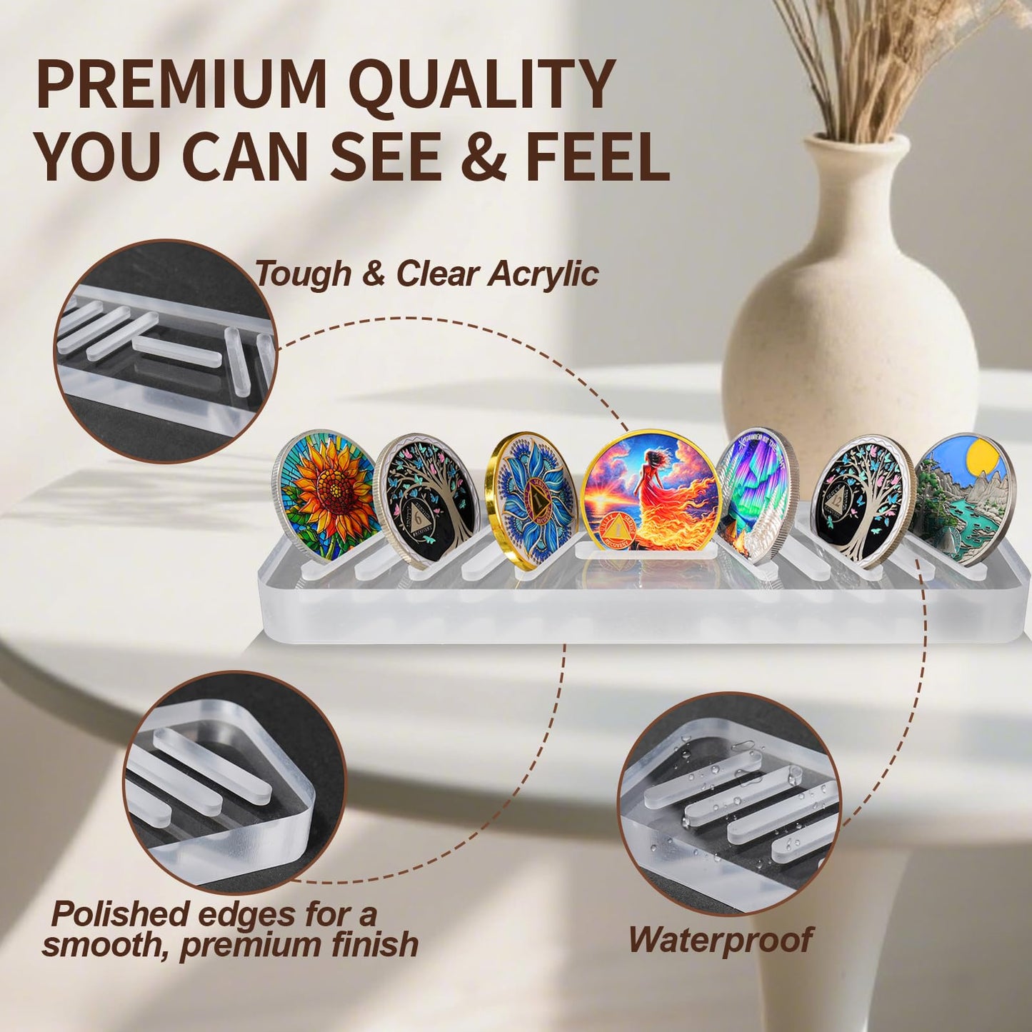 AA Chip Holder Display Case Holds 11 Sobriety Coin mysite