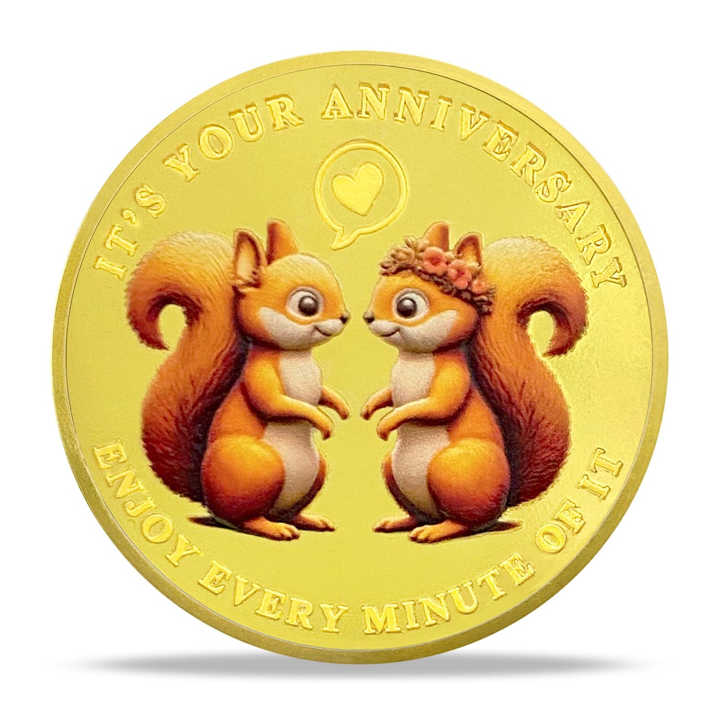 Anniversary coin sweet dove squirrel wedding chip medallion anniversary gift romantic coin mysite