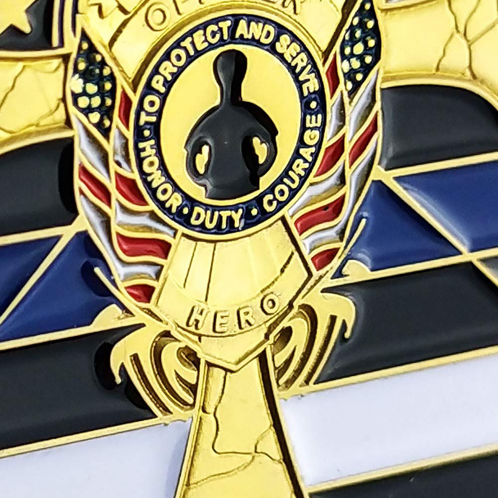 AtSKnSK Police Officers Law Enforcement Challenge Coin Thin Blue Line Police Prayer Coin mysite