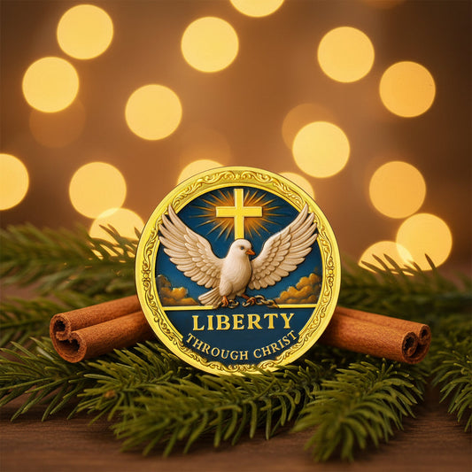 Christian Liberty Challenge Coin with Galatians 5:1 Bible Verse mysite