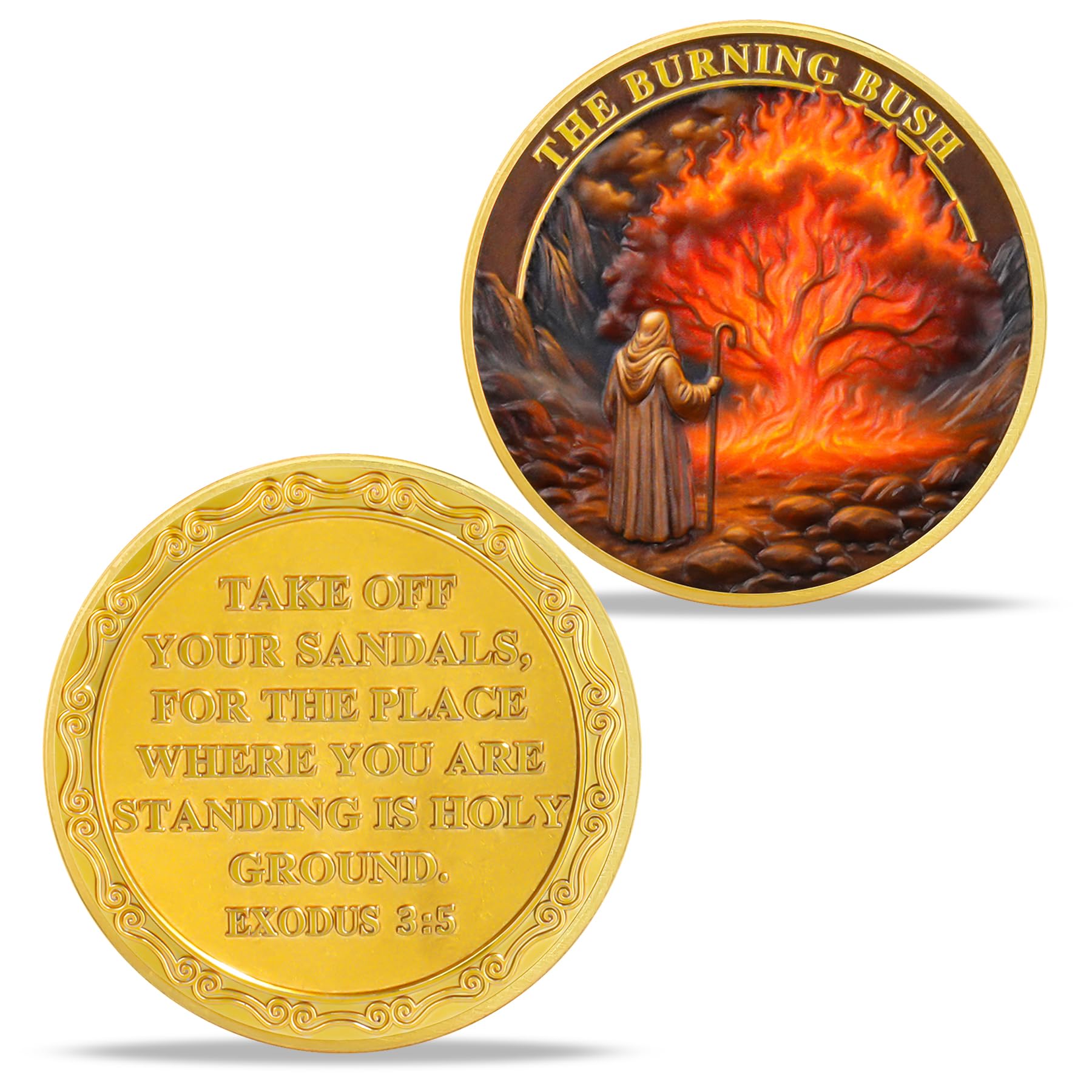 Moses and The Burning Bush Religious Coin mysite