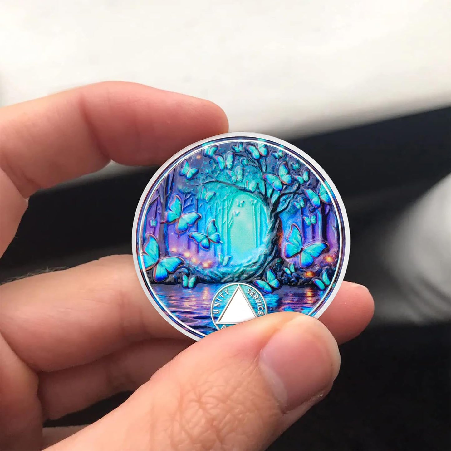Butterfly Tree Design Serenity Prayer Recovery Coin mysite