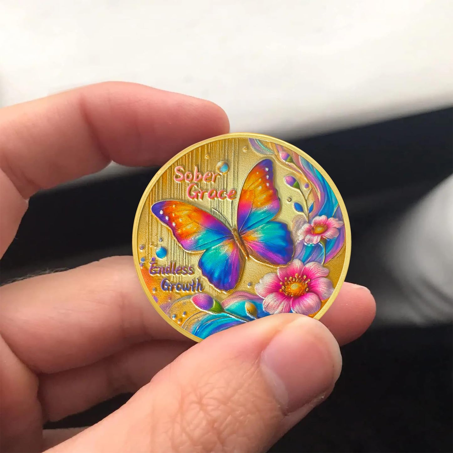 Butterfly Blossom Sobriety Coin mysite