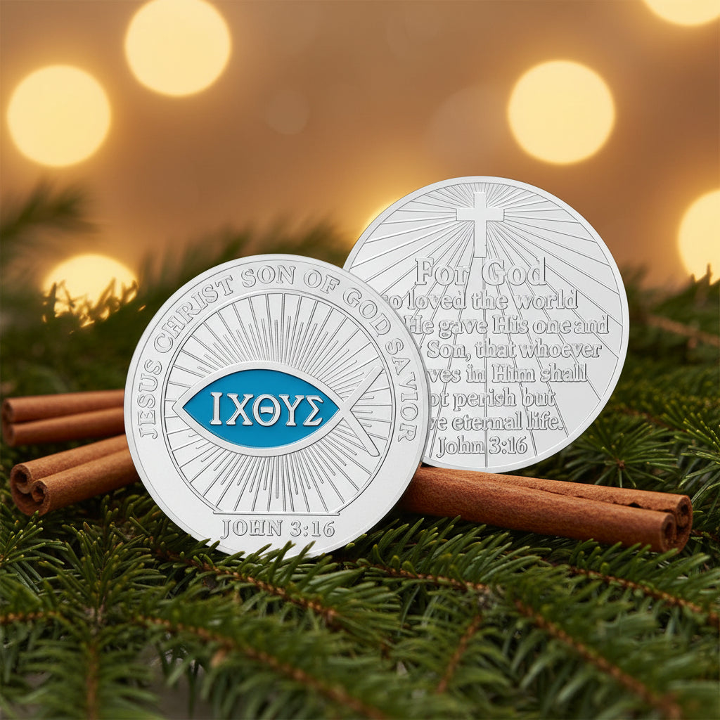 Christian Fish Symbol Challenge Coin mysite
