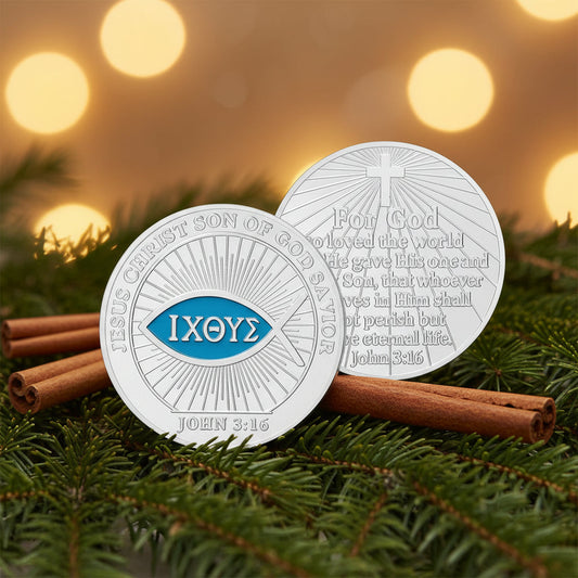 Christian Fish Symbol Challenge Coin mysite