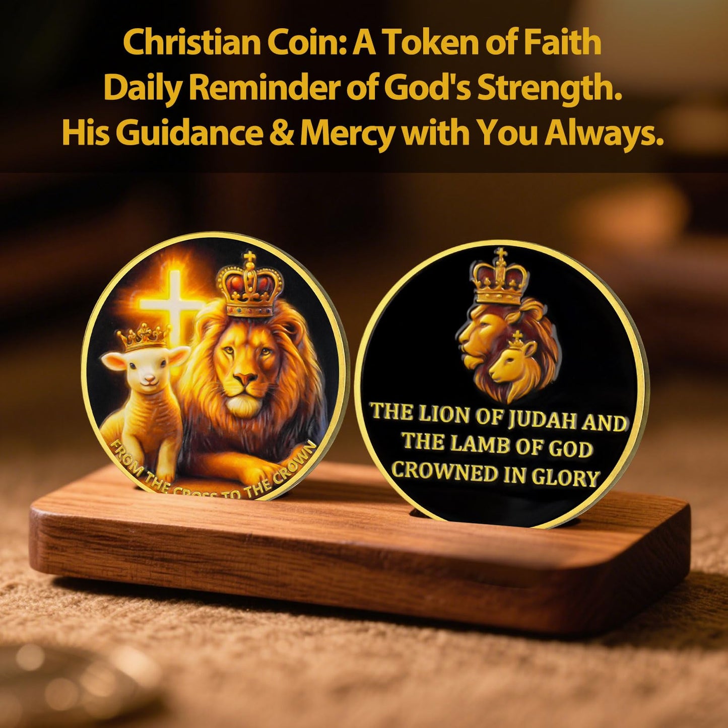 Lion of Judah and Lamb of God Christian Challenge Coin mysite