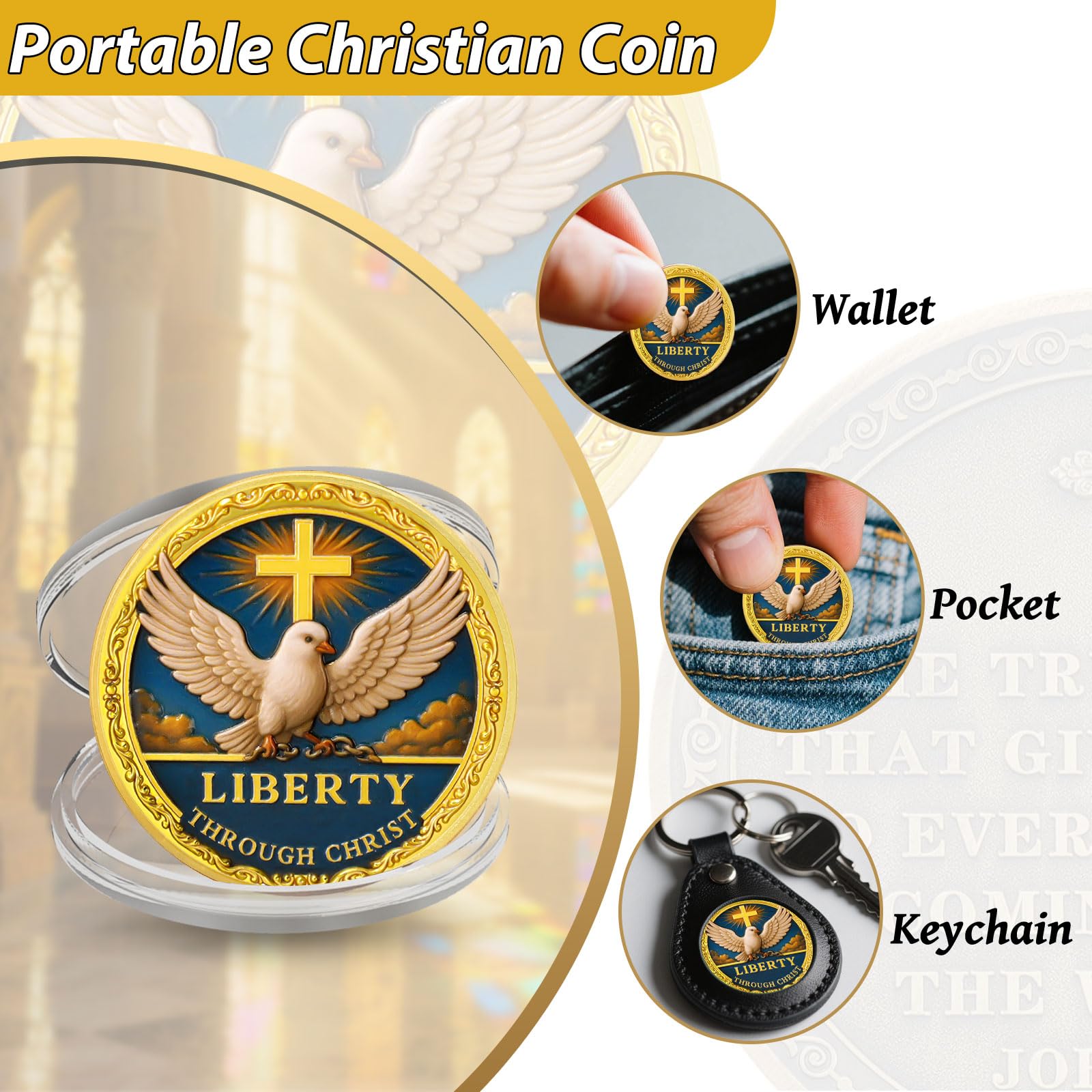 Christian Liberty Challenge Coin with Galatians 5:1 Bible Verse mysite