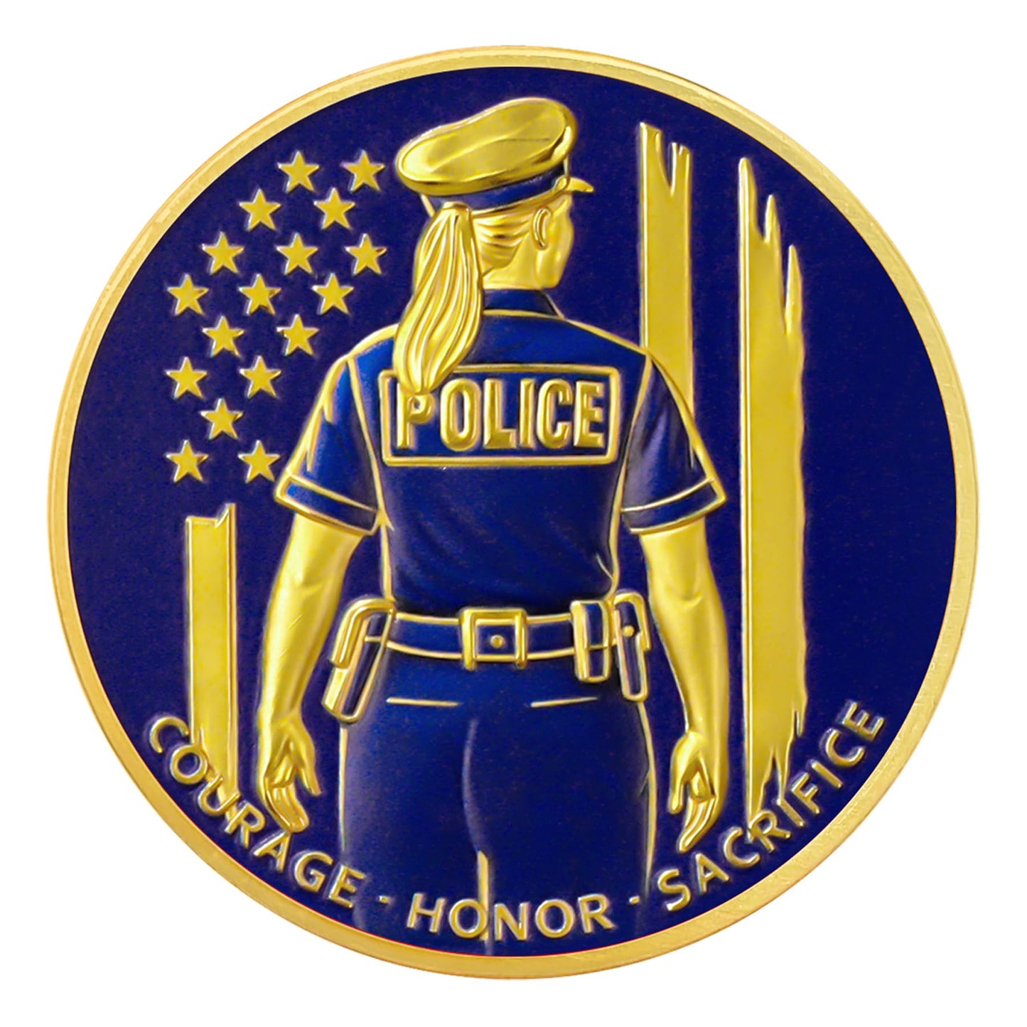 Female Police Officer's Back View Challenge Coin mysite