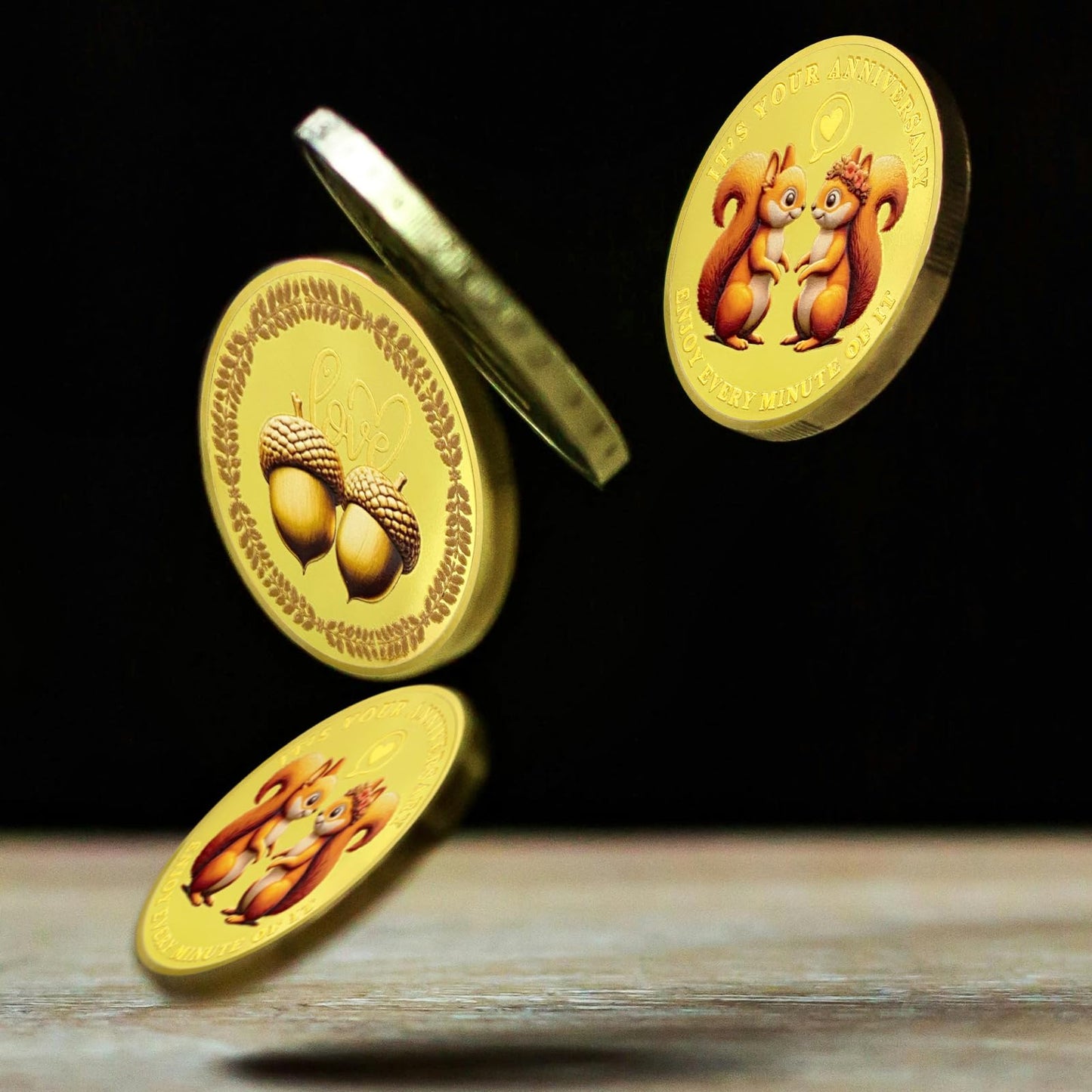 Anniversary coin sweet dove squirrel wedding chip medallion anniversary gift romantic coin mysite
