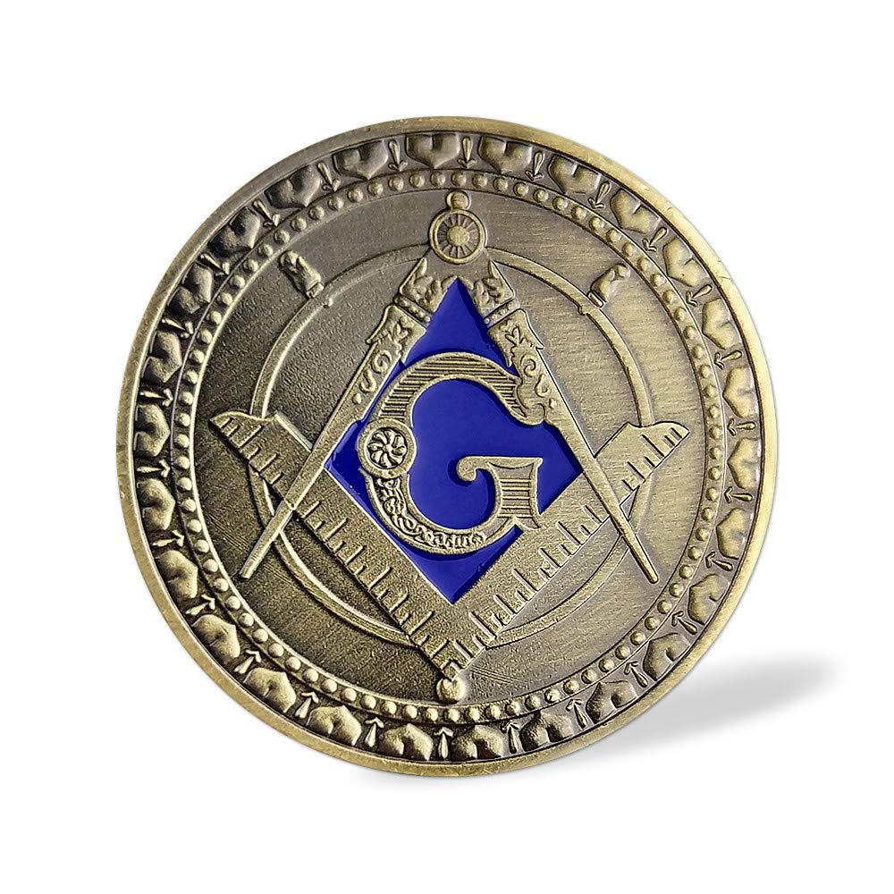 Masonic Square & Compass Freemasonry Angel Master Mason Blue Lodge Challenge Coin mysite