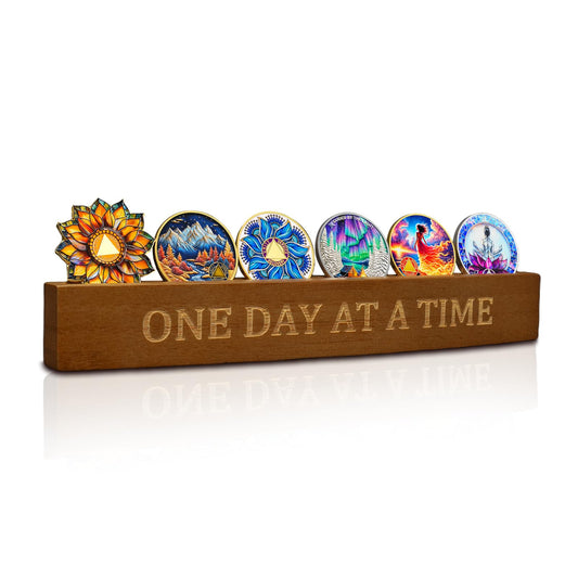 Bamboo Sobriety Coin Holder Display mysite