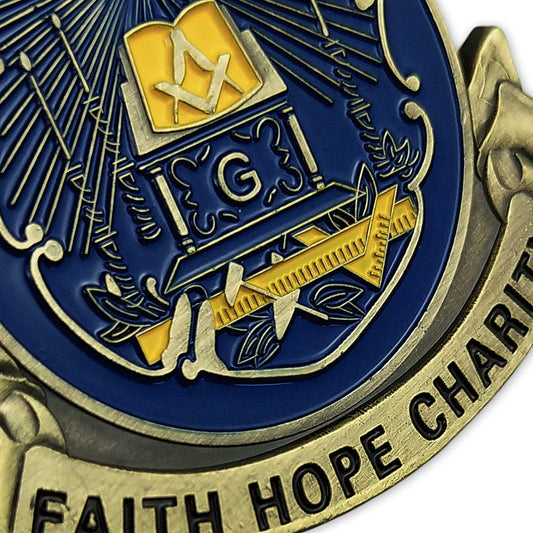 Masonic Coin Blue Lodge Master Mason Freemasonry Collectible Gift - Brotherly Love mysite
