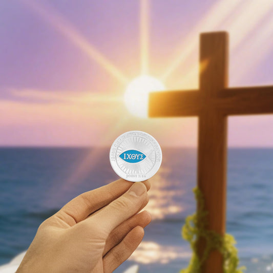 Christian Fish Symbol Challenge Coin mysite