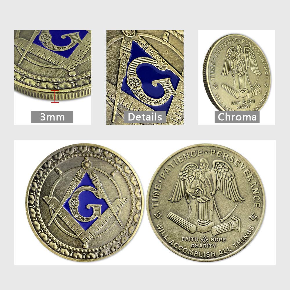 Masonic Square & Compass Freemasonry Angel Master Mason Blue Lodge Challenge Coin mysite