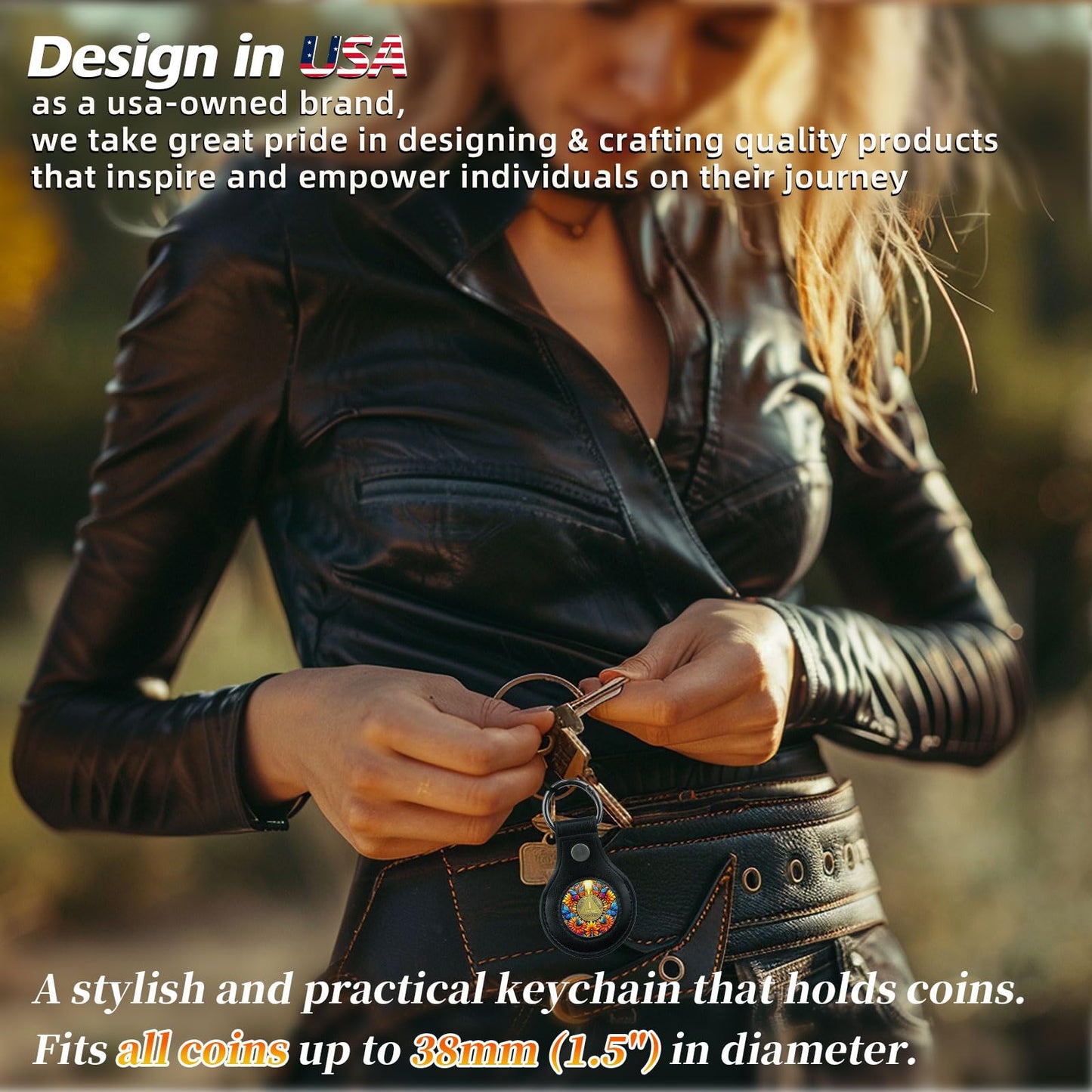 Handmade Premium Leather Coin Holder Keychain mysite