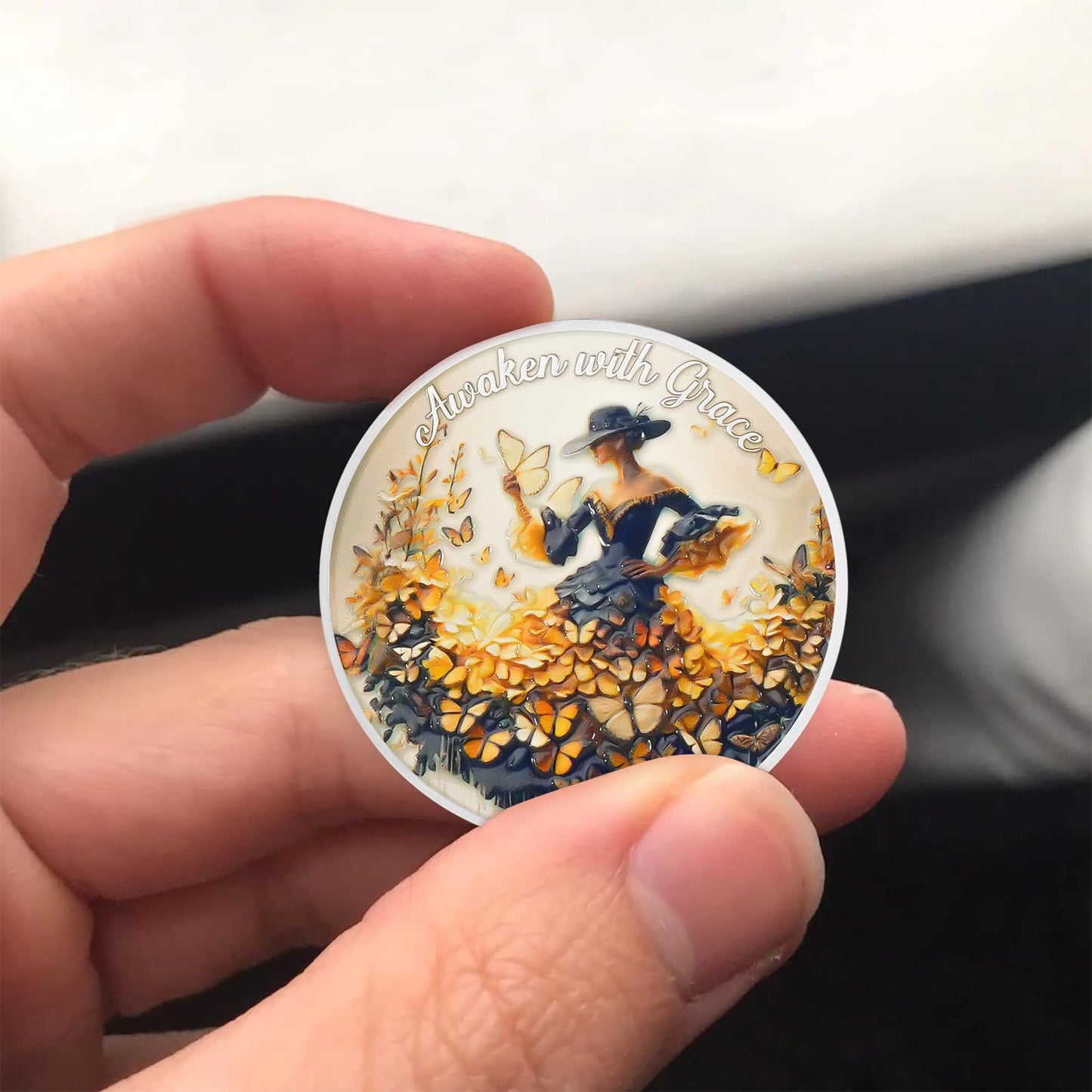 Fall Leaves & Serenity Girl Autumn Sobriety Coin mysite