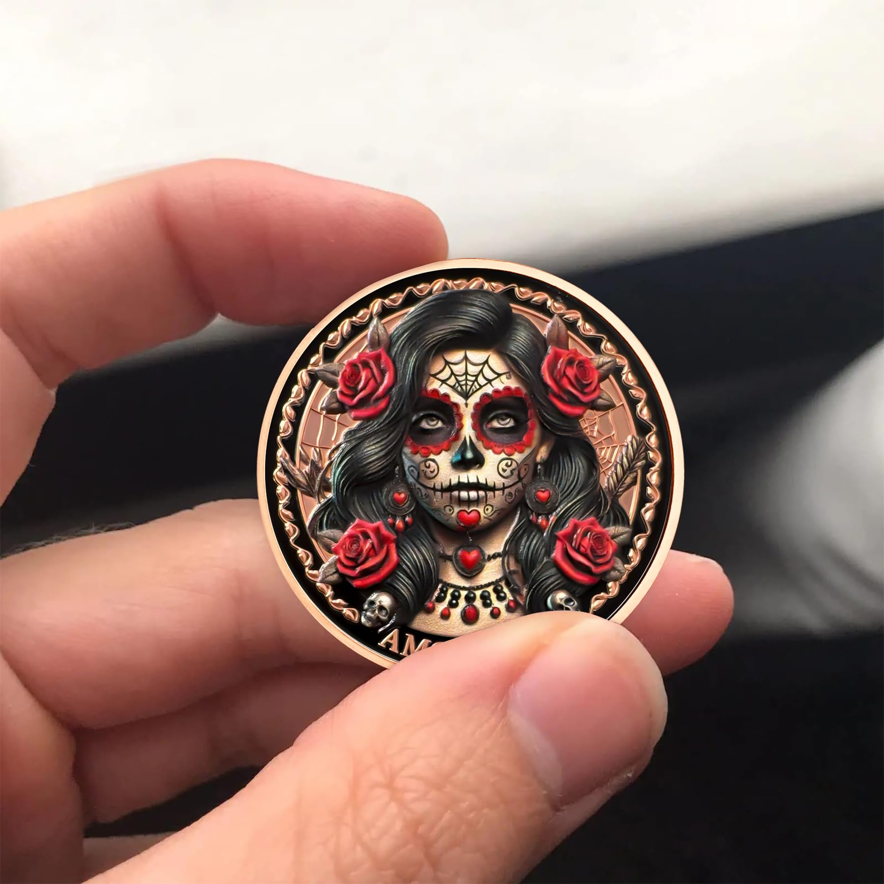 Amor Fati Day of The Dead Inspired Daily Stoic Reminder Memento Challenge Coin mysite