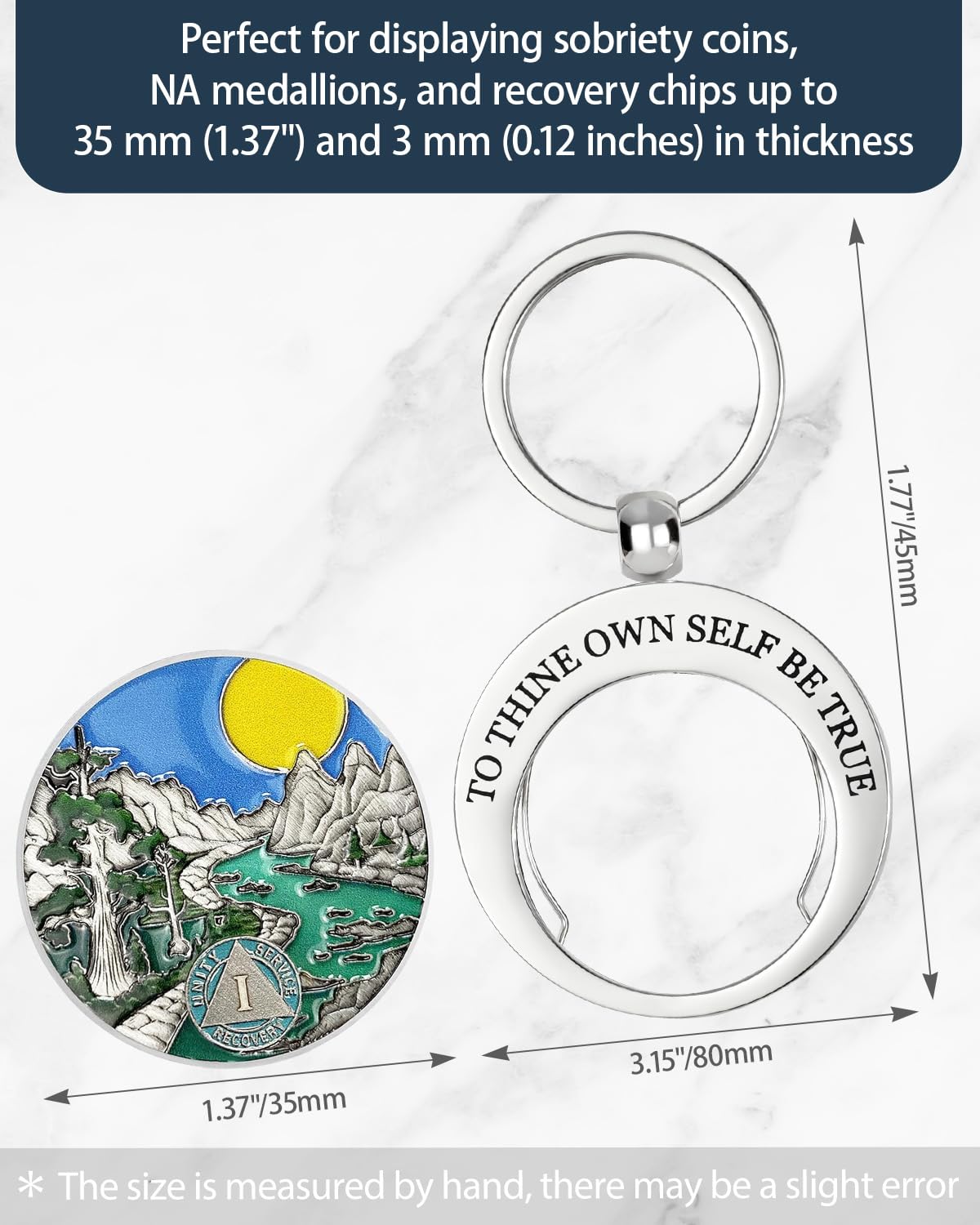 To Thine Own Self Be True Stainless Steel Coin Holder Keychain mysite